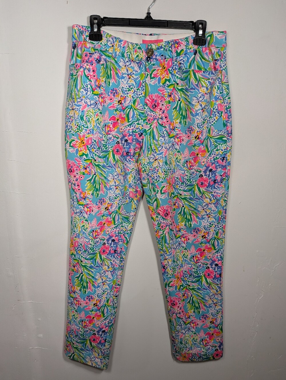 Lilly Pulitzer Women’s Amalfi Blue Alligator Isle Floral High Rise Ankle Pants